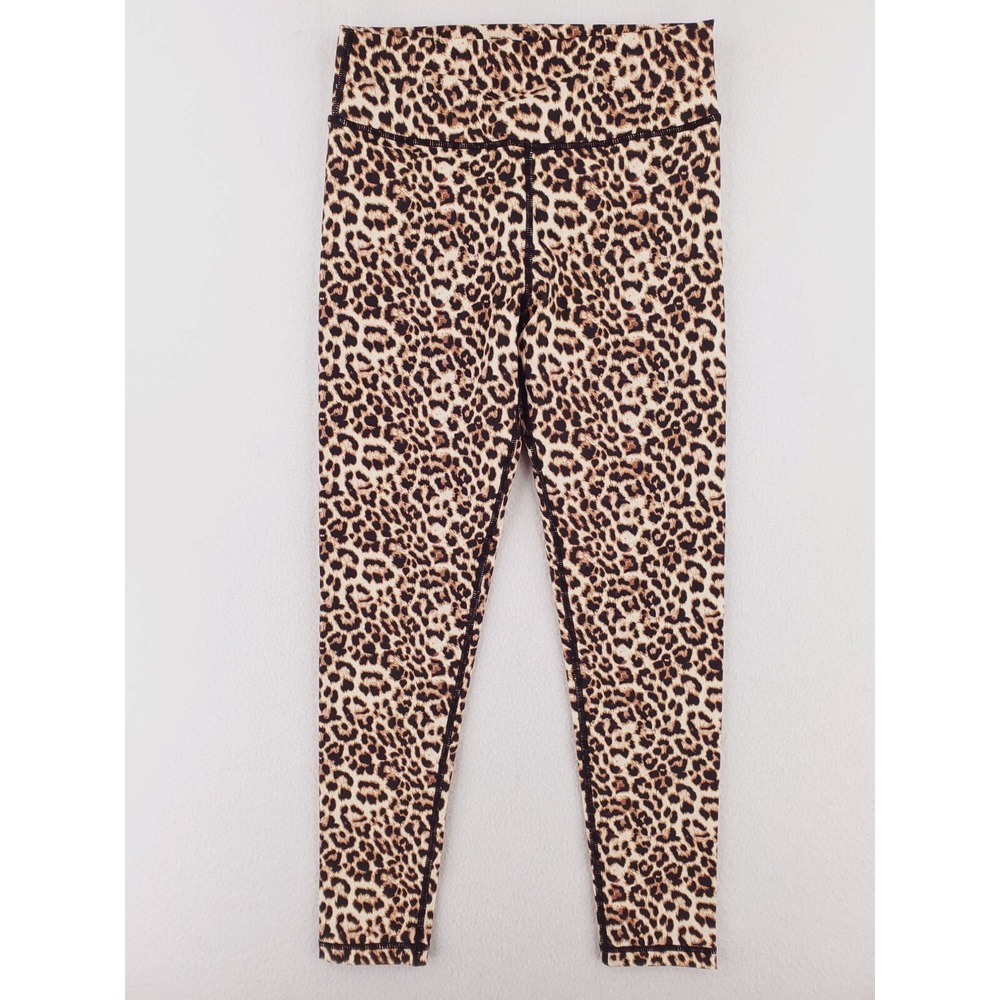 ZYIA Active Pants Womens 6 Brown Black Legging Leopard Cheetah Animal Print Yoga